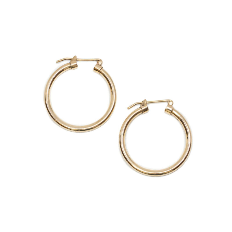 9ct Yellow Gold Hollow Hoop Earrings #1079-1