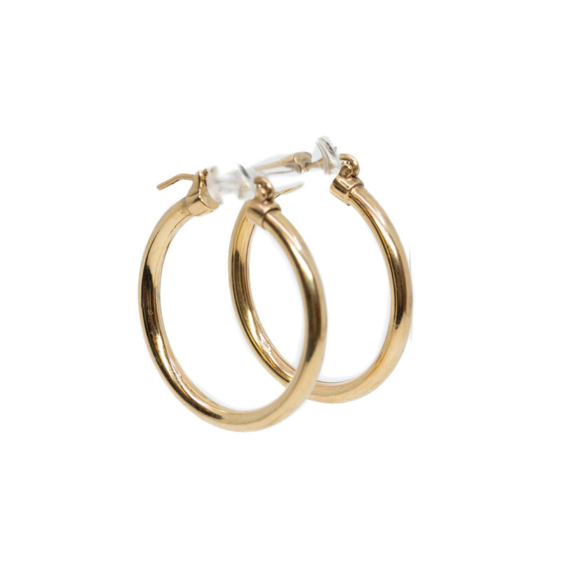 9ct Yellow Gold Hollow Hoop Earrings #1079-1