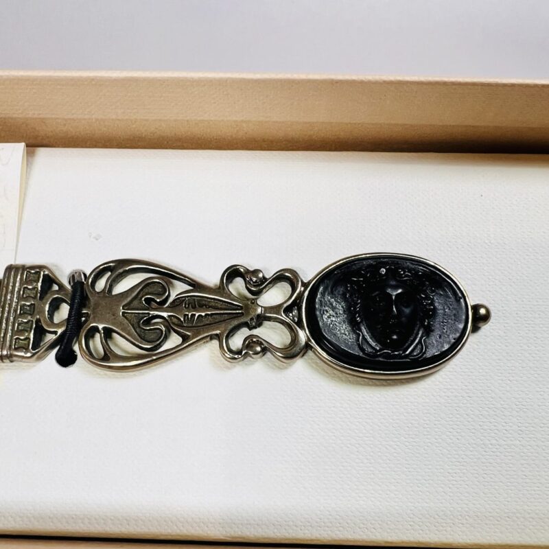 Bortoletti Italian Made Letter Opener Black Cameo-Front TAG 01 Filigree Design #45525-5