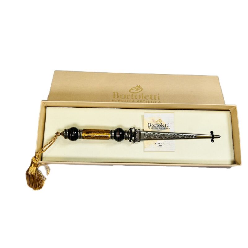 Bortoletti Bellucci Murano Glass Italian Made Letter Opener TAG04 - Gold #45525-11