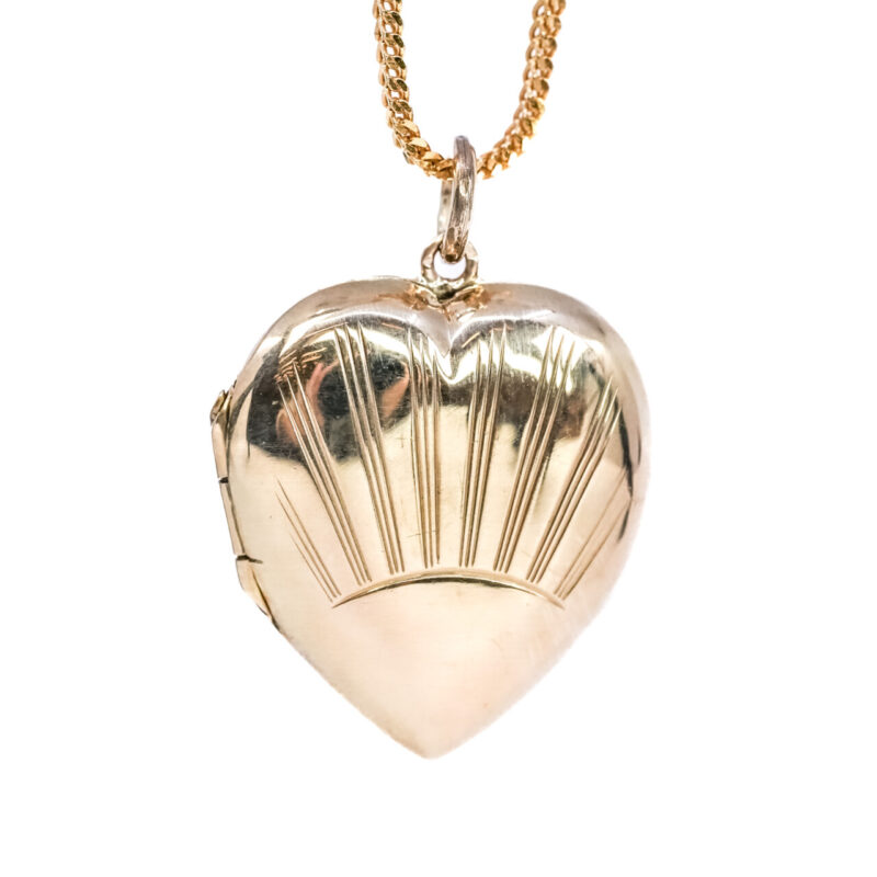 Vintage 9ct Gold Back and Front Heart Locket Pendant #64032 - read decription #64032