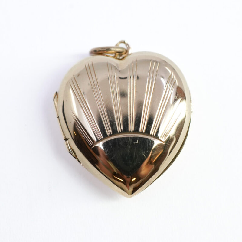 Vintage 9ct Gold Back and Front Heart Locket Pendant #64032 - read decription #64032