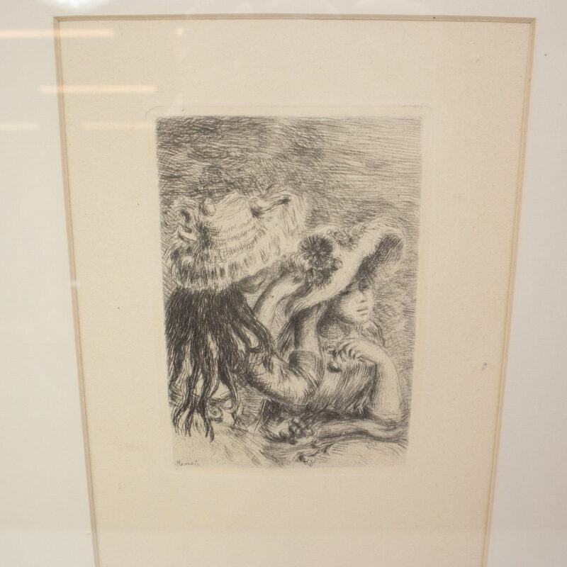 Pierre-Auguste Renoir - Le chapeau épinglé (Pinning the hat) - Framed Etching #63348