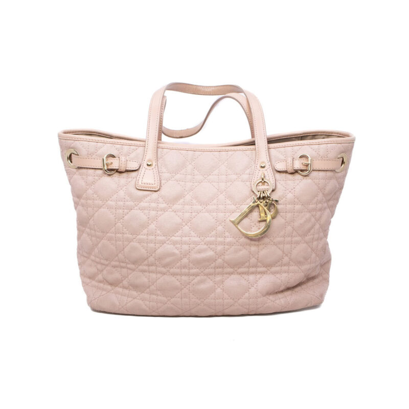 Dior Pink Cannage Coated Canvas & Leather Medium Panarea Shopper Tote 01-RU-O193 #63664