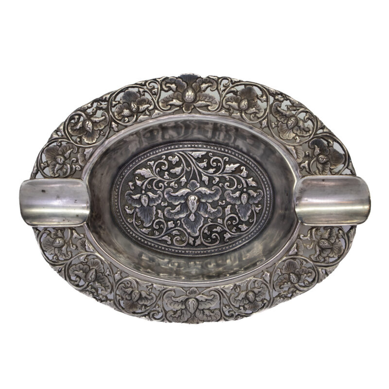 Antique Art Nouveau 800 Silver Ashtray - Beautiful & Ornate #63799