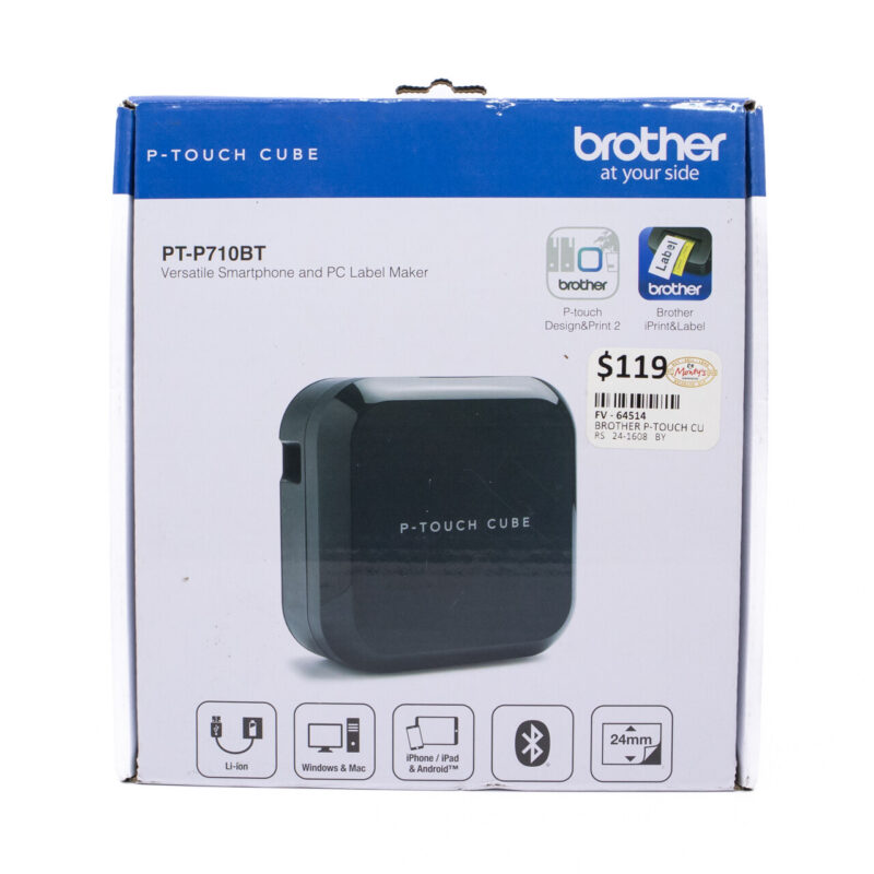 Brother P-Touch Cube Mobile Label Maker PT-P710 BT *new* #64514