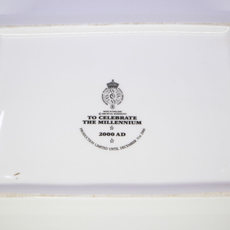 Royal Worcester Rectangular Shallow Dish Millennium 2000 AD Bone China #64138