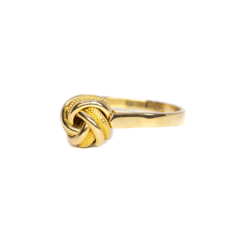 18ct Yellow Gold Twisted Knot ring Size Q #57684