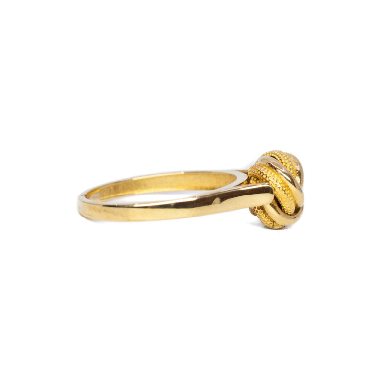 18ct Yellow Gold Twisted Knot ring Size Q #57684