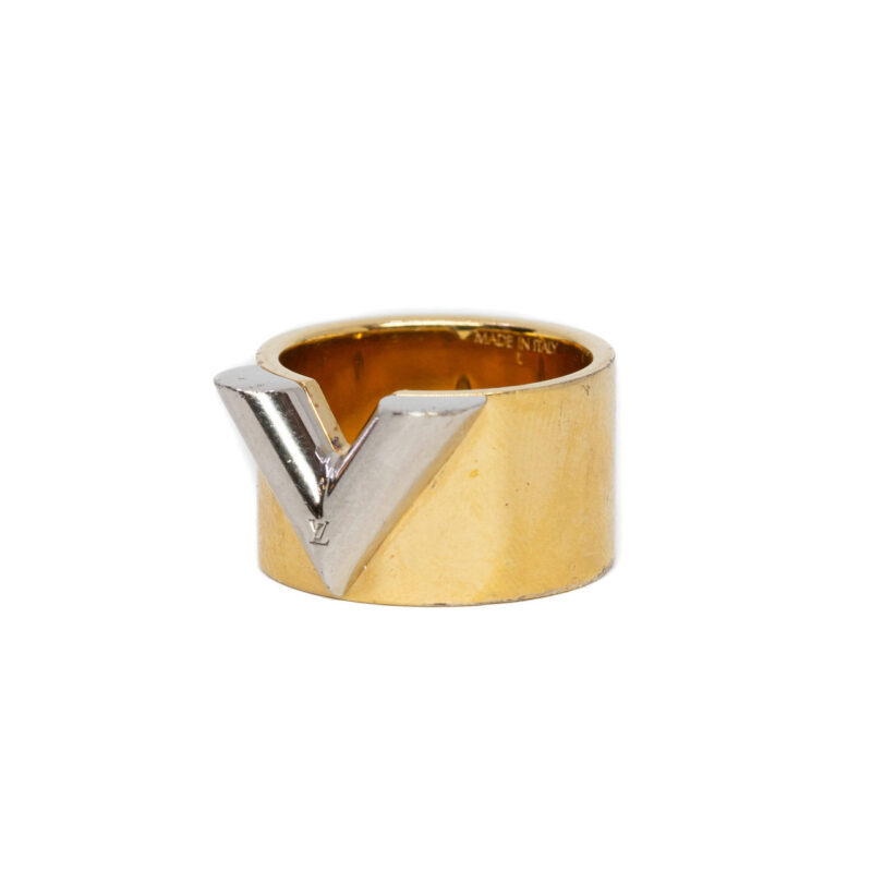 Louis Vuitton Essentials V Ring Two Tone Size P M61086 #64414