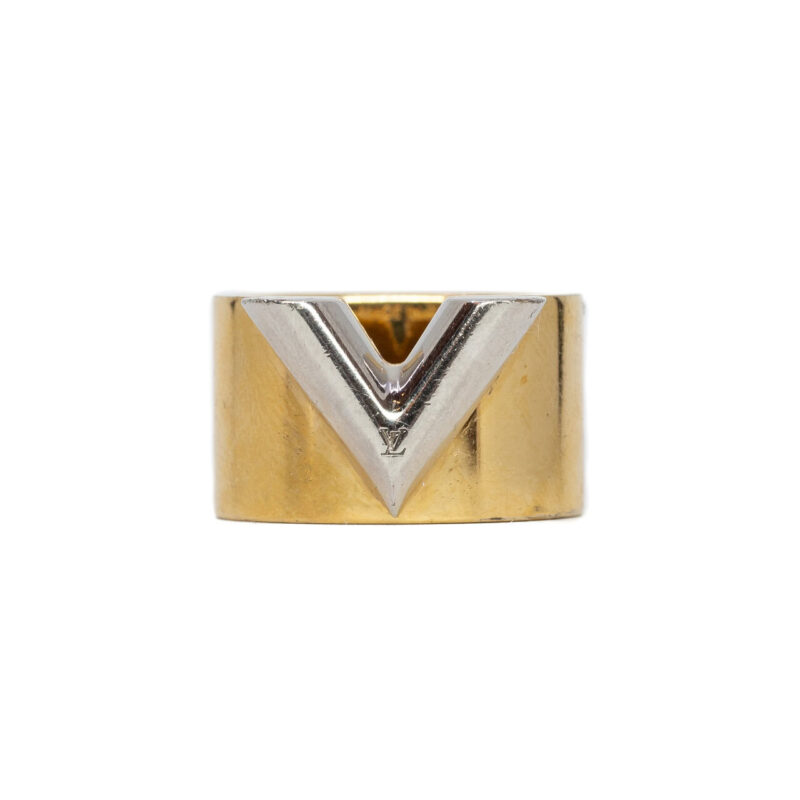 Louis Vuitton Essentials V Ring Two Tone Size P M61086 #64414