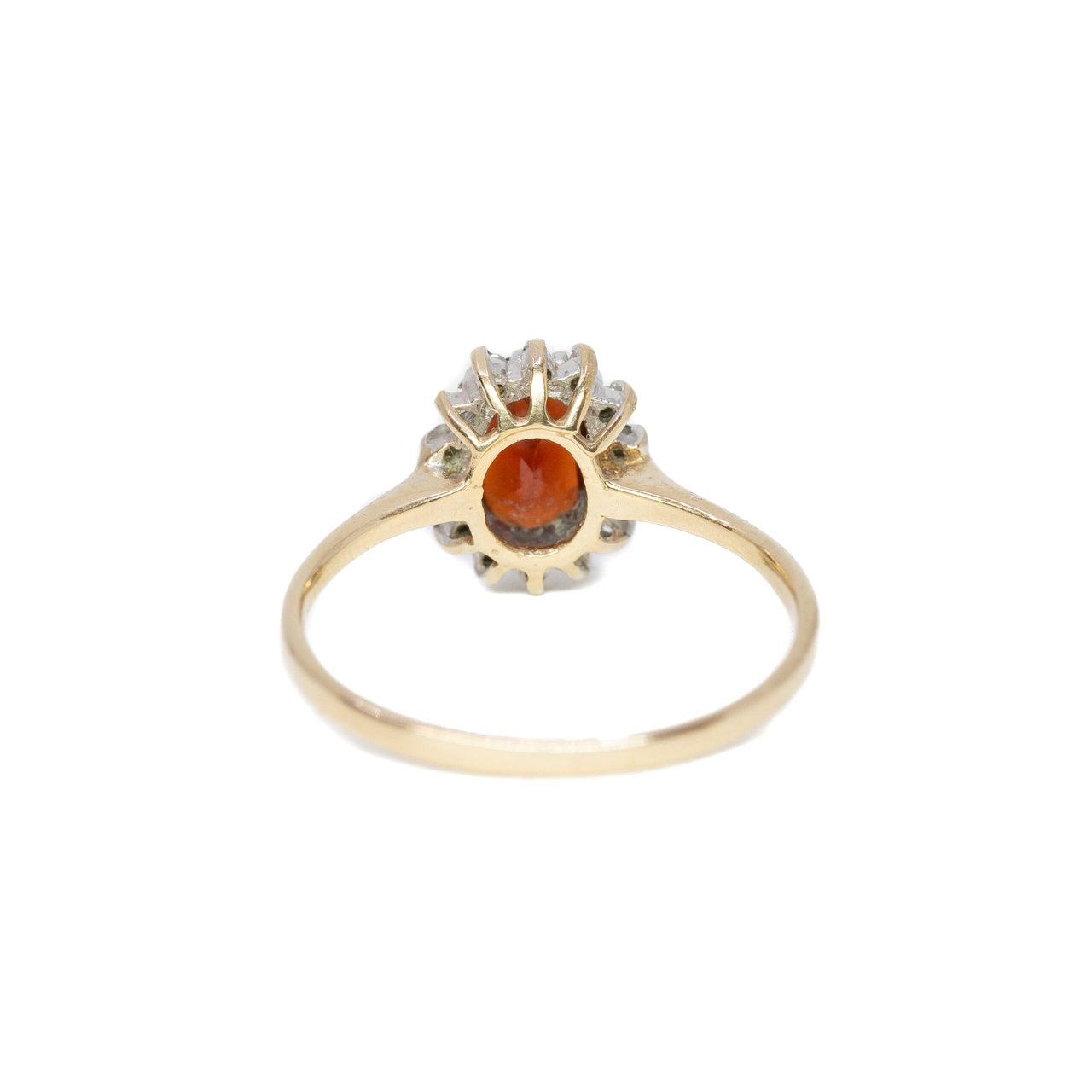 9ct Yellow Gold Garnet & Diamond Halo Ring Size L 1/2 #64255 9ct Yellow Gold Garnet & Diamond Halo Ring Size L 1/2 #64255 - Image 5