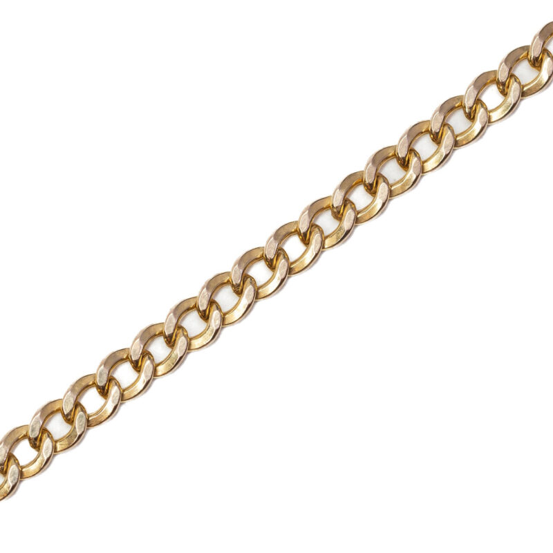 9ct Yellow Gold Hollow Curb Link Chain Necklace 65cm #64263 - Image 2