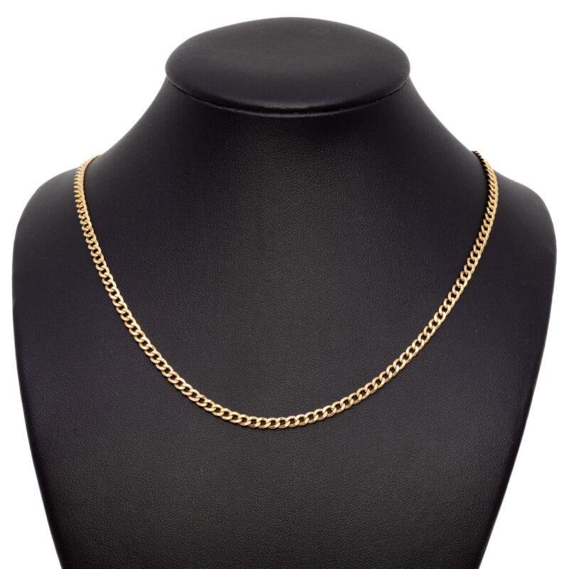 9ct Yellow Gold Hollow Curb Link Chain Necklace 65cm #64263