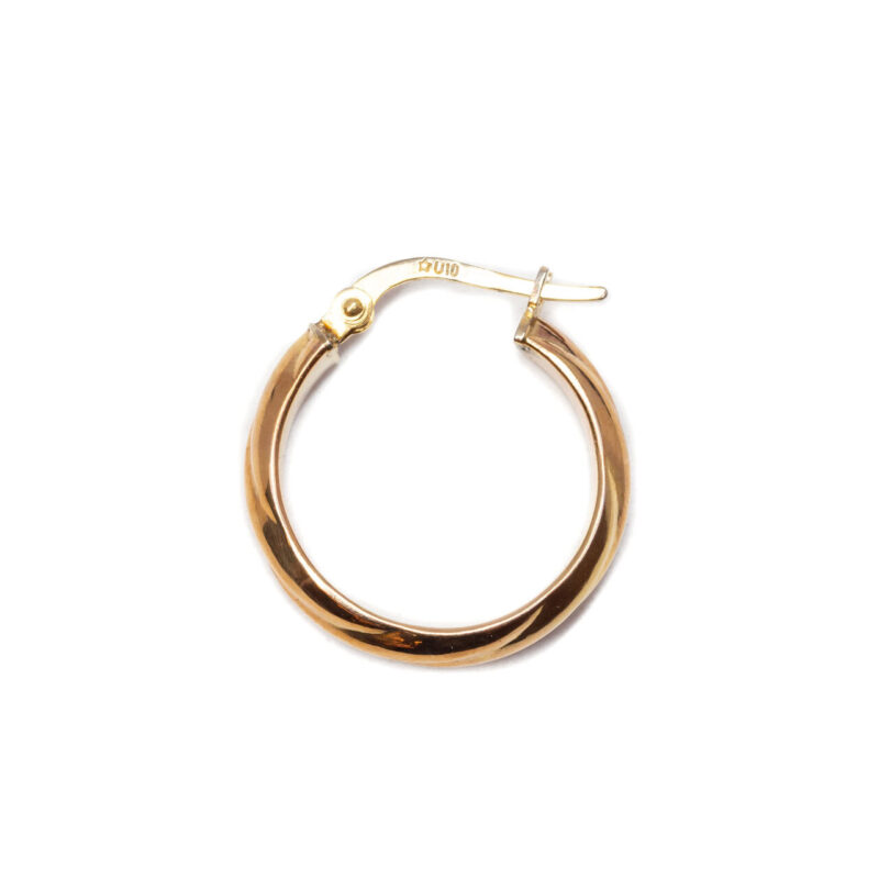 Single 9ct Yellow Gold Single Hoop Twist Earring #64202