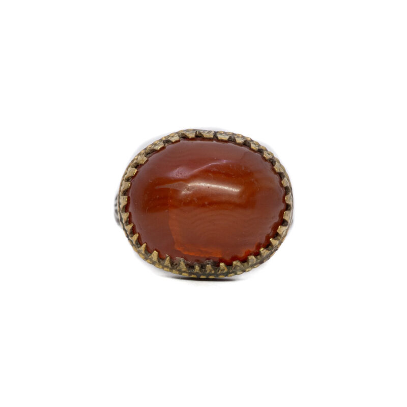 Vintage Turkish Carnelian Ring Size O 1/2 #49557