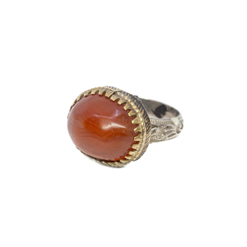 Vintage Turkish Carnelian Ring Size O 1/2 #49557