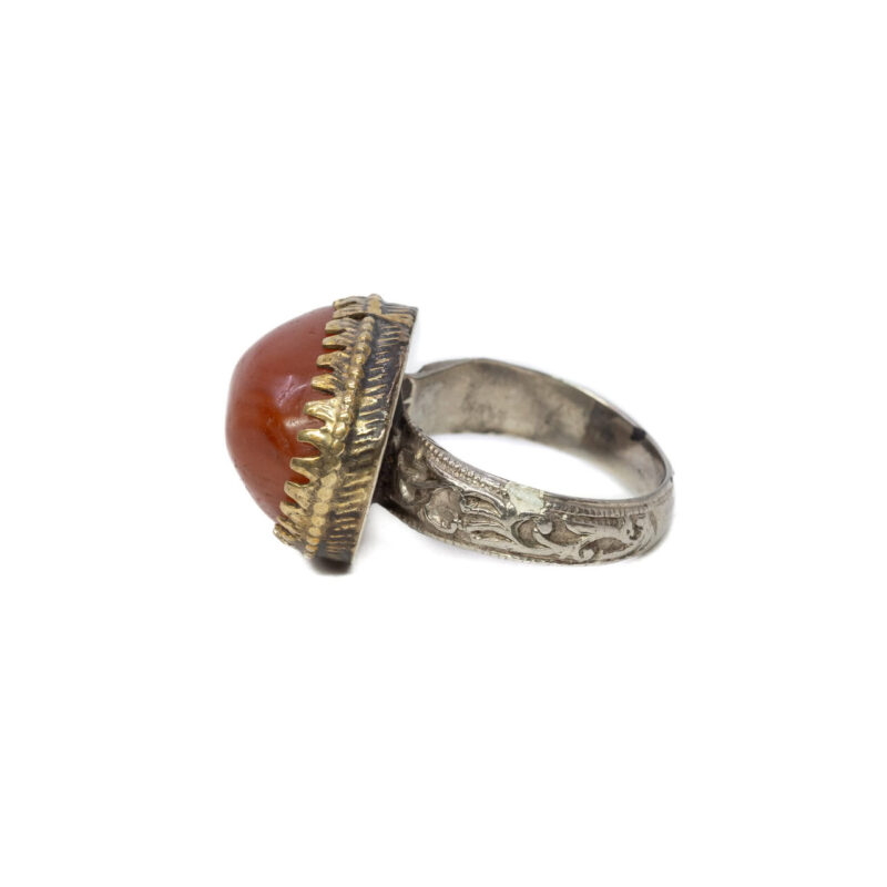 Vintage Turkish Carnelian Ring Size O 1/2 #49557