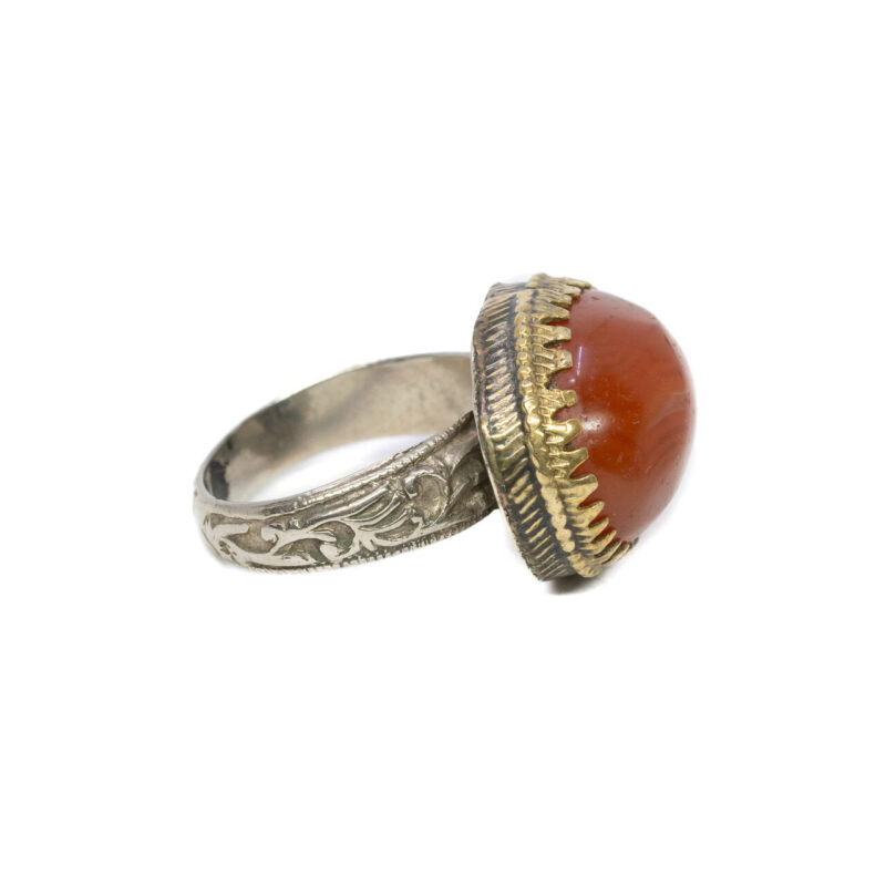 Vintage Turkish Carnelian Ring Size O 1/2 #49557