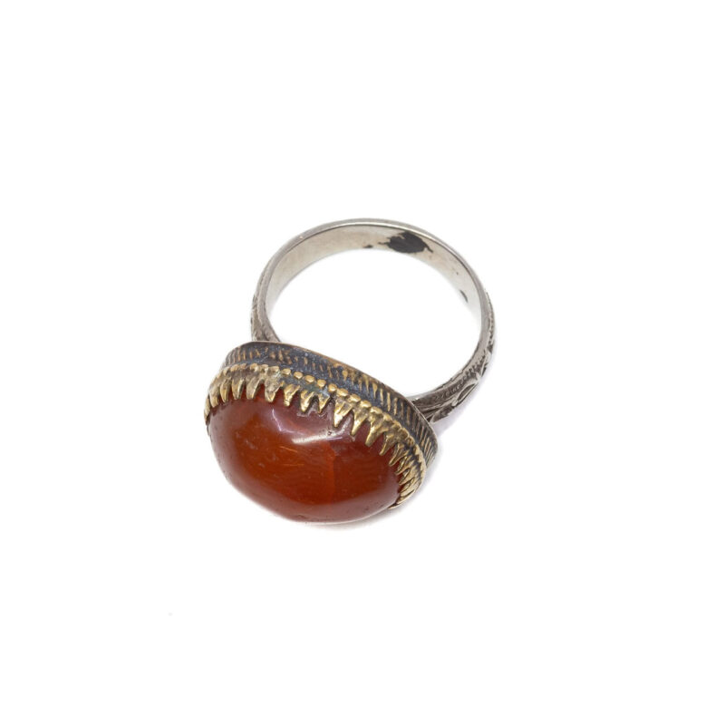 Vintage Turkish Carnelian Ring Size O 1/2 #49557