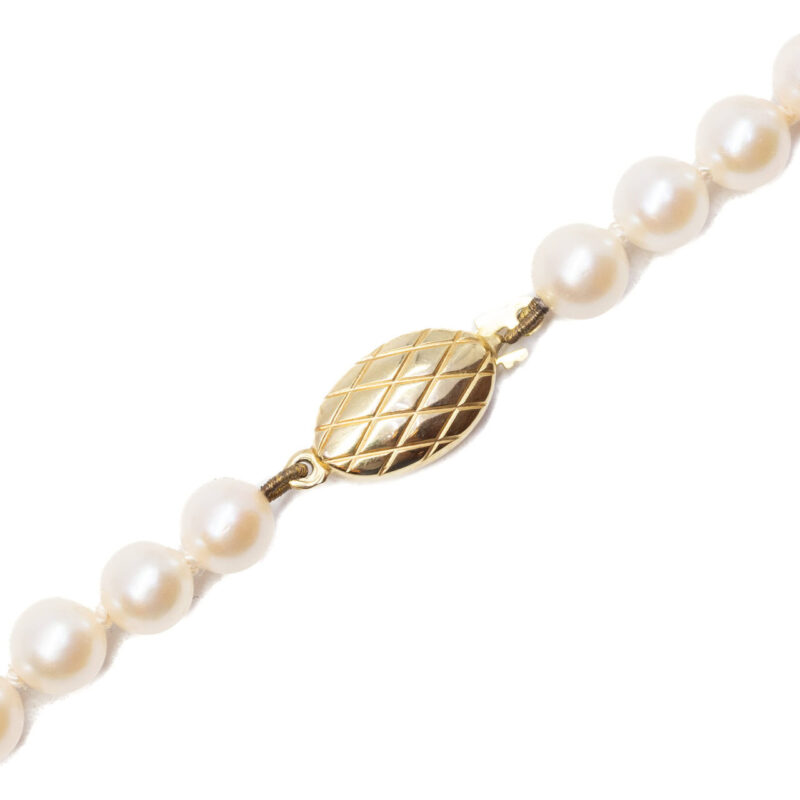 9ct Yellow Gold Cultured Pearl Strand Necklace 42cm #63005