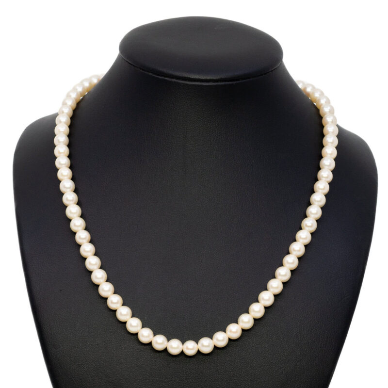 9ct Yellow Gold Cultured Pearl Strand Necklace 42cm #63005