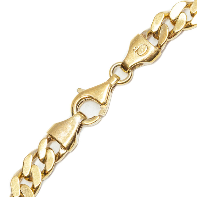 Sterling Silver Yellow Gold Plated Curb Link Chain Bracelet 16cm #64110 - Image 4