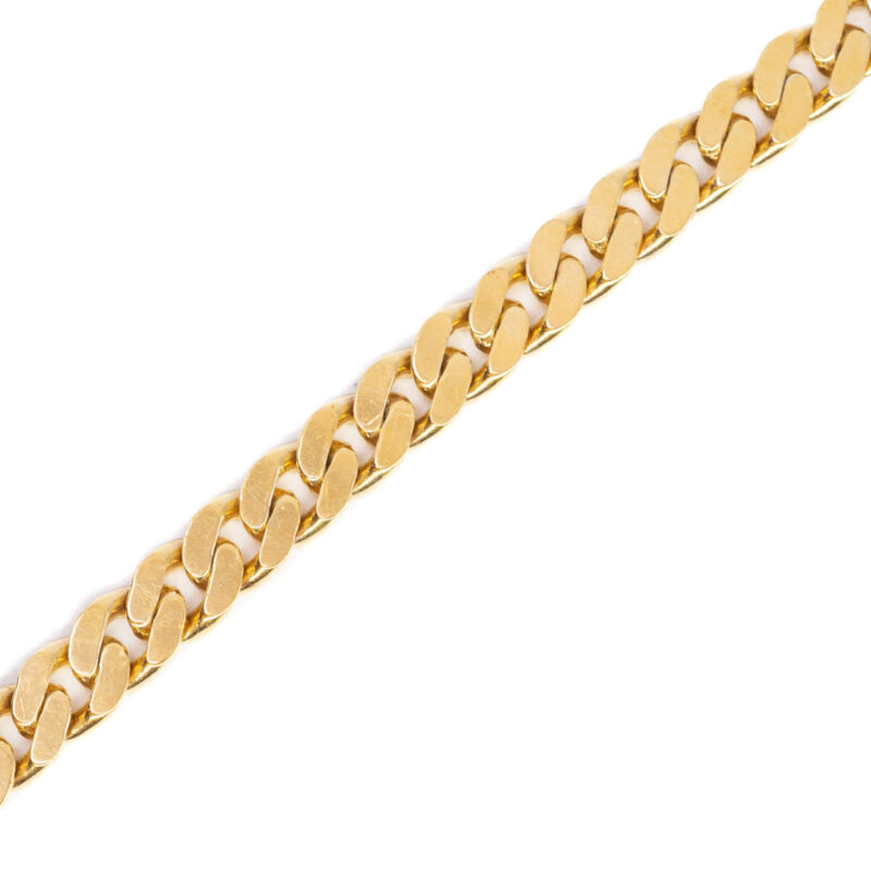 Sterling Silver Yellow Gold Plated Curb Link Chain Bracelet 16cm #64110 - Image 3