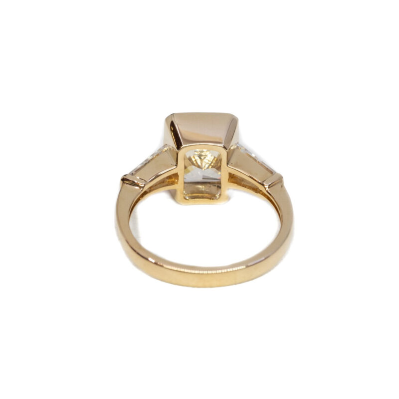 14ct Yellow Gold Cubic Zirconia Statement Ring Size K #64262