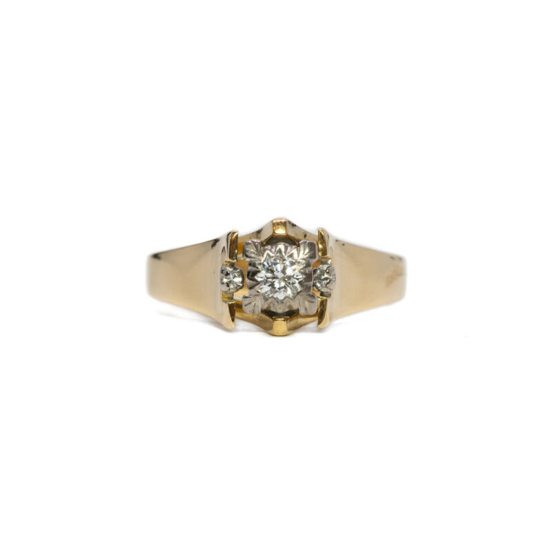 Vintage 18ct Yellow Gold Diamond Ring Size M 1/2 #0504646