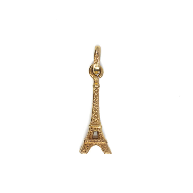 18ct Yellow Gold Eiffel Tower Charm Pendant #64226