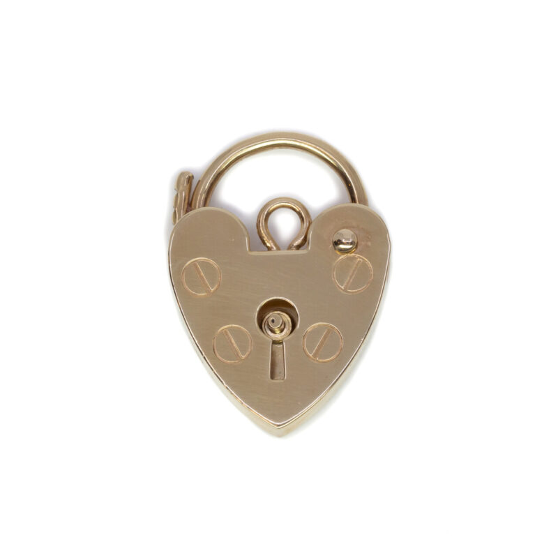 9ct Yellow Gold Heart Padlock Clasp Pendant #64215