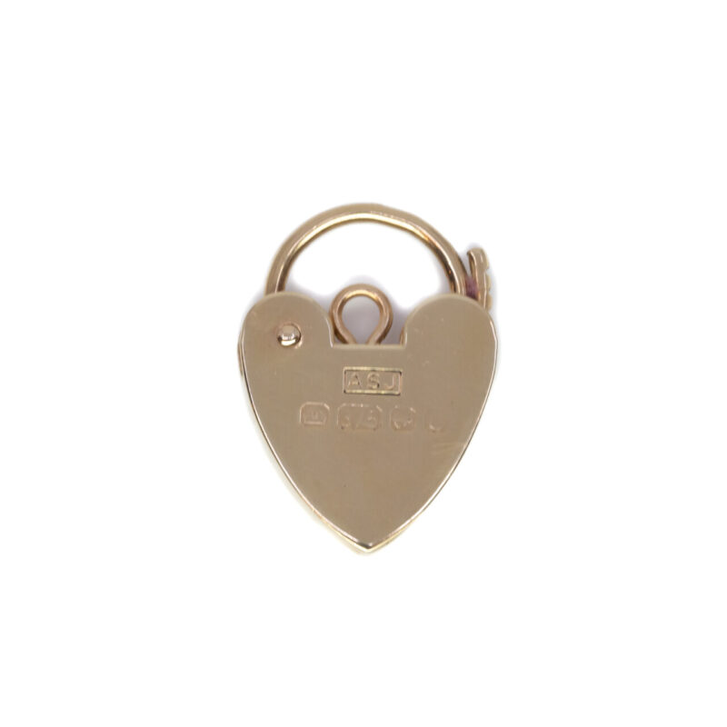 9ct Yellow Gold Heart Padlock Clasp Pendant #64215