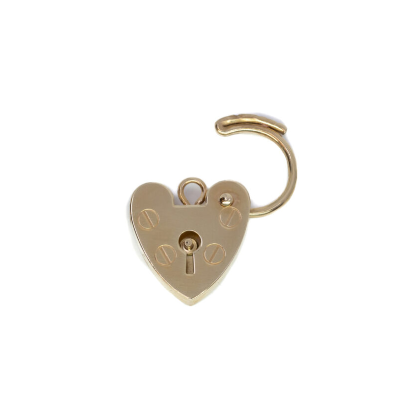 9ct Yellow Gold Heart Padlock Clasp Pendant #64215