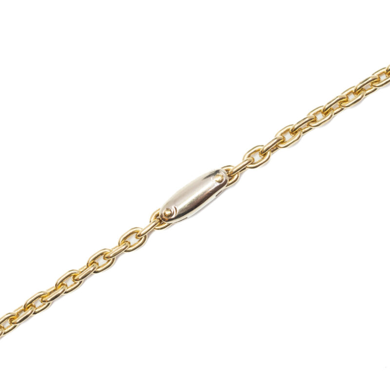 18ct Yellow & White Gold Two Tone Cable Link Chain Necklace 50cm #62227