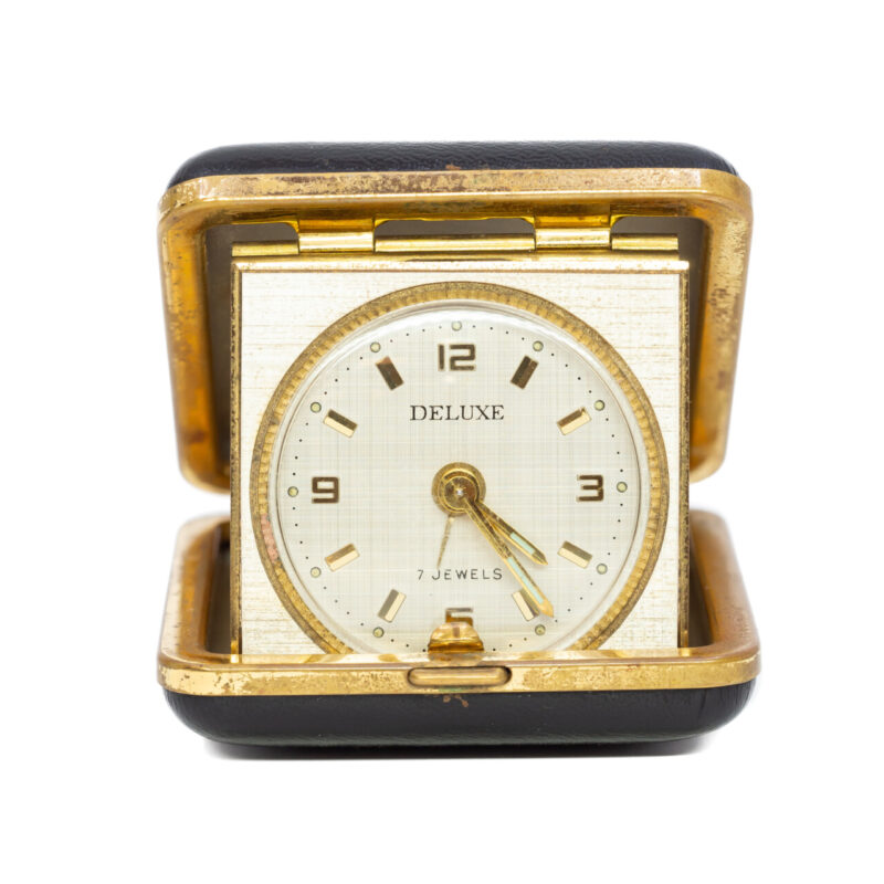 Deluxe Clock 7 Jewels Portable Alarm Clock Made in Germany #63087