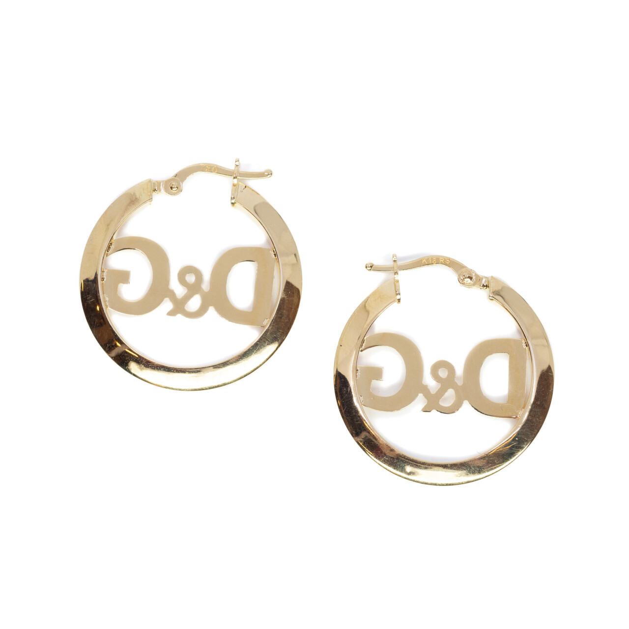 18ct Yellow Gold D & G Initial Hoop Earrings #64269 18ct Yellow Gold D & G Initial Hoop Earrings #64269 - Image 4