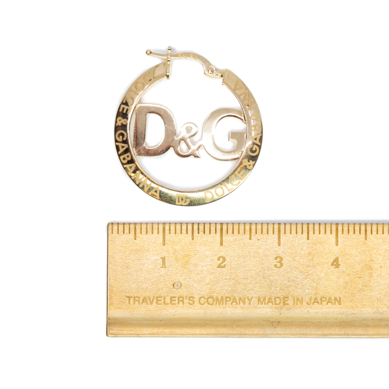 18ct Yellow Gold D & G Initial Hoop Earrings #64269 18ct Yellow Gold D & G Initial Hoop Earrings #64269 - Image 3