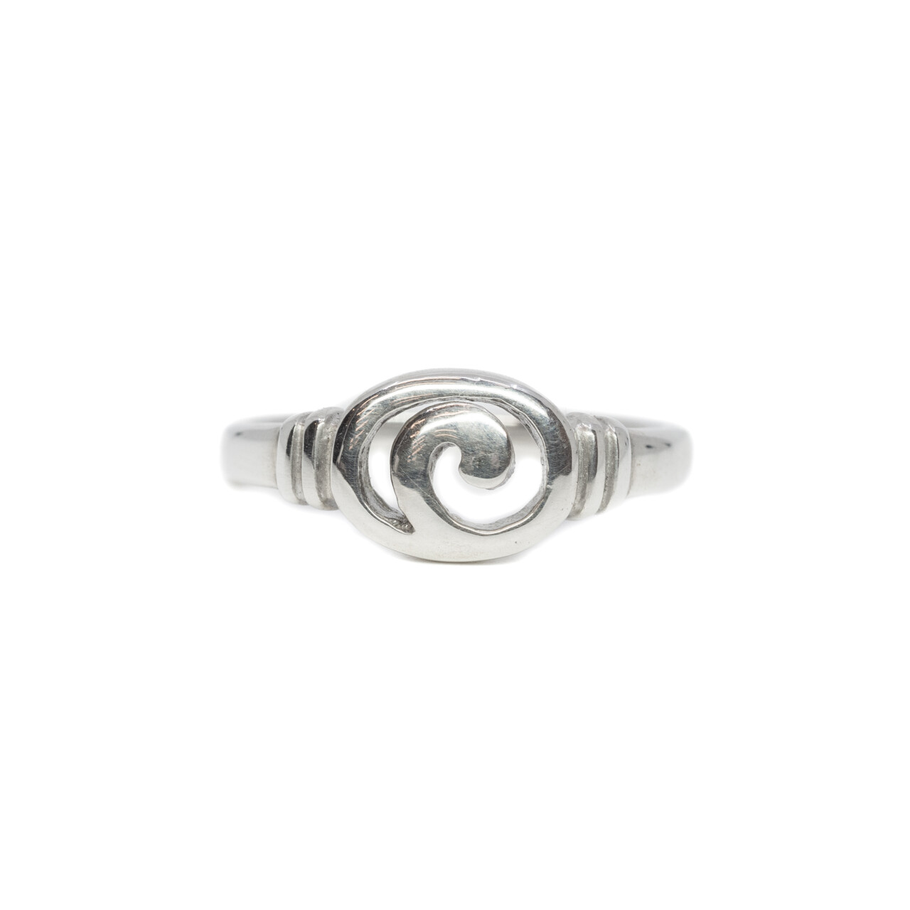 Sterling Silver Swirl / Wave Ring Size P #64130