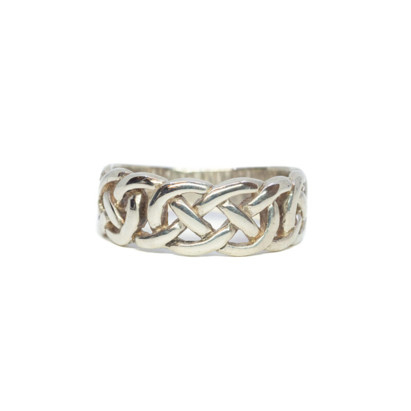 Sterling Silver Celtic Style Knot Ring Size O #64382