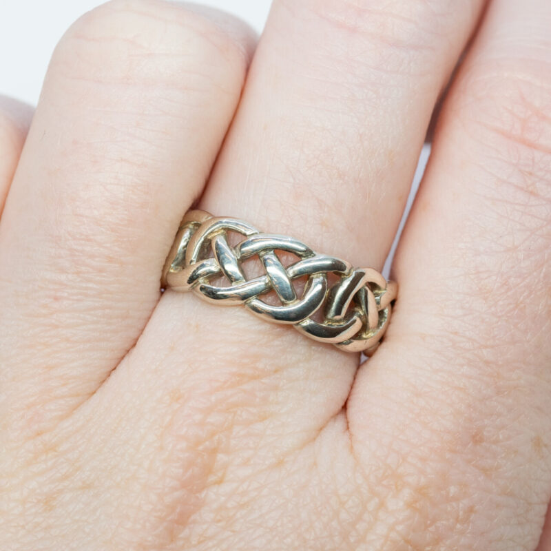 Sterling Silver Celtic Style Knot Ring Size O #64382