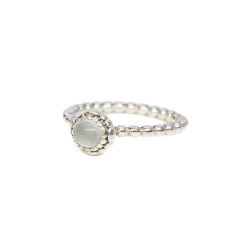 Pandora Sterling Silver Birthday Blooms June Moonstone Ring Size O #64034