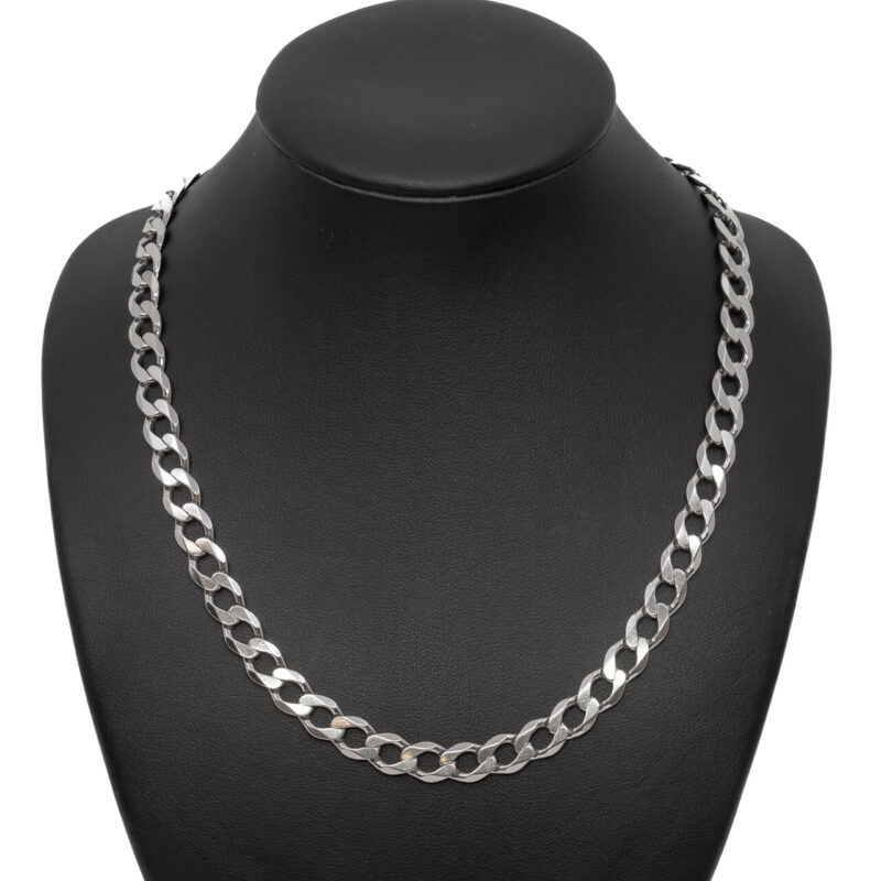 Sterling Silver Curb Link chain Necklace 55cm #64400