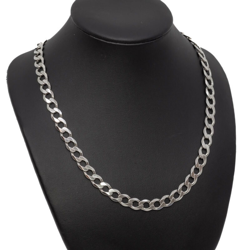 Sterling Silver Curb Link chain Necklace 55cm #64400