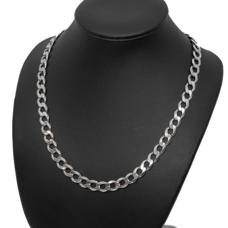 Sterling Silver Curb Link chain Necklace 55cm #64400