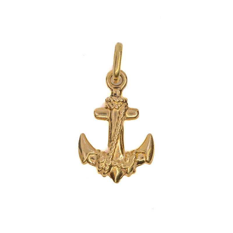 18ct Yellow Gold Nautical Anchor Pendant #64372