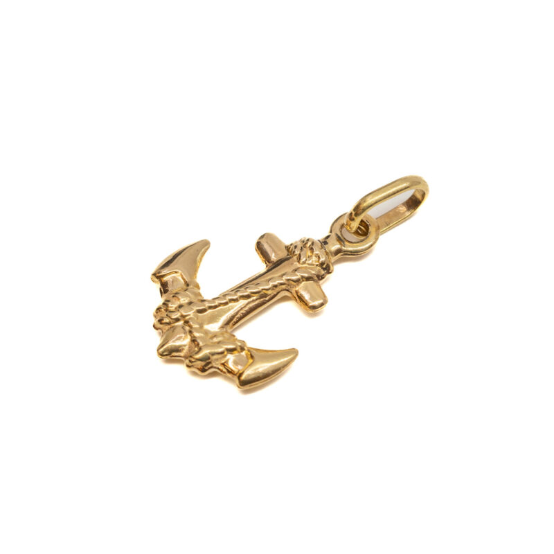 18ct Yellow Gold Nautical Anchor Pendant #64372