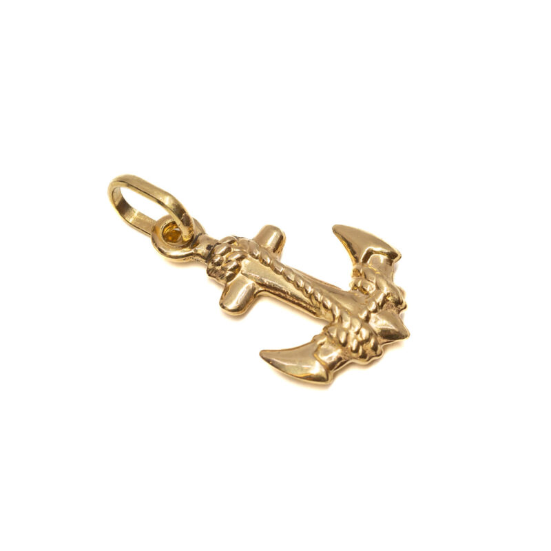 18ct Yellow Gold Nautical Anchor Pendant #64372