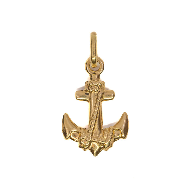 18ct Yellow Gold Nautical Anchor Pendant #64372