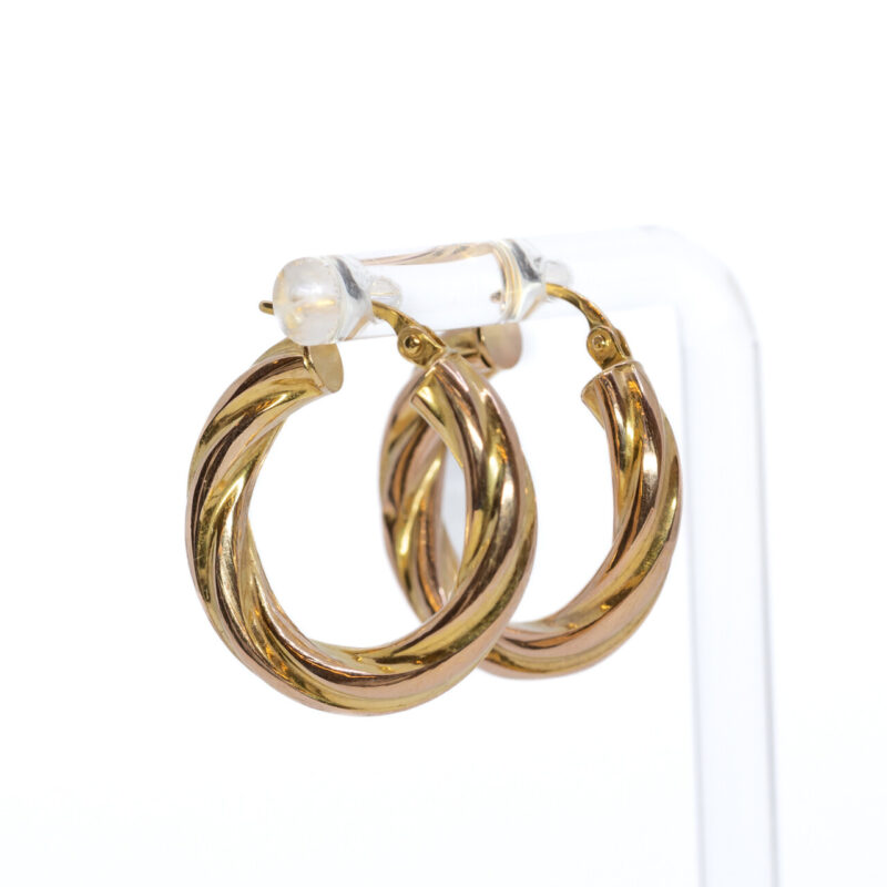 9ct Yellow Gold Twist Hoop Earrings #64251